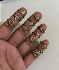 BULK SALE !! Brass Mix Ring with White Topaz Wholesale Lot US Size 6-8