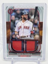 2022 Topps Tribute Dustin Pedroia Game Used Dual Relics Red 4/10 Boston (B180)