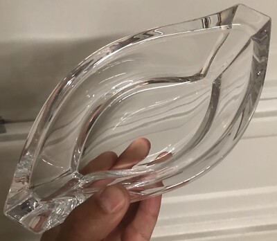 Orrefors Wave Canoe Decorative Bowl Crystal Lead