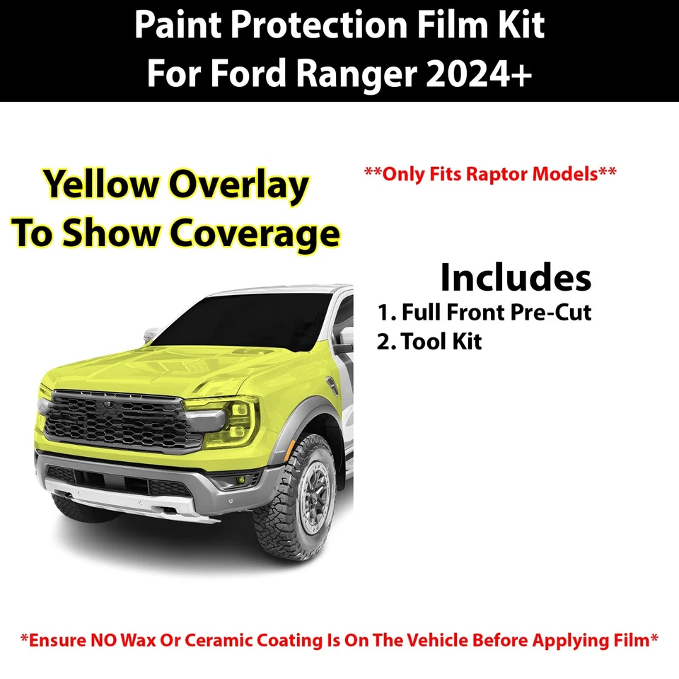 Предварительно нарезанная защитная пленка прозрачный бюстгальтер комплект PPF для Ford Ranger 2024+ - Изображение 2 из 4