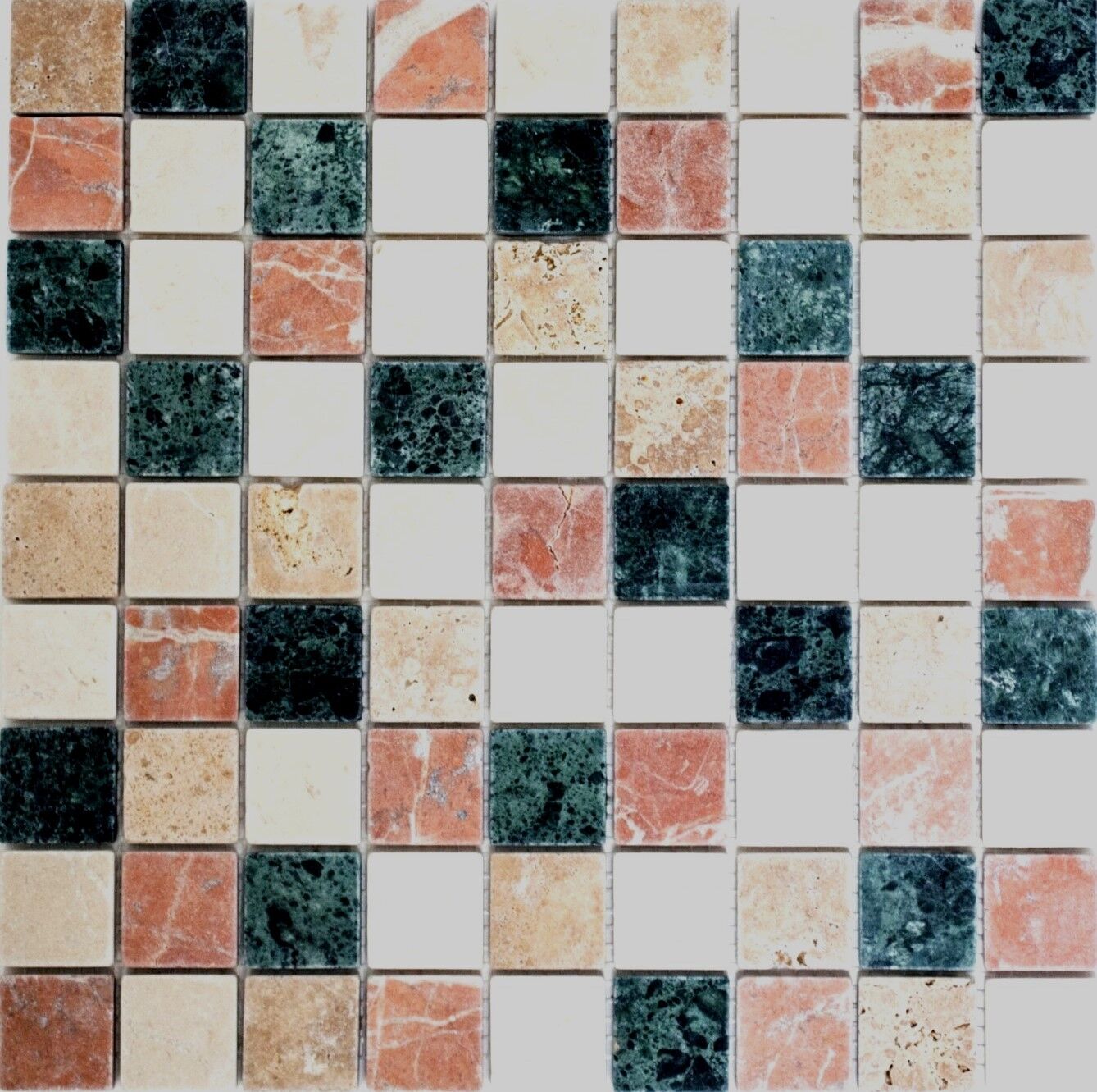 Marmor Mosaikfliesen Naturstein Terracotta Grün Beige Wand 42-1204_f | 10 Matten Świetne oferty i niskie ceny