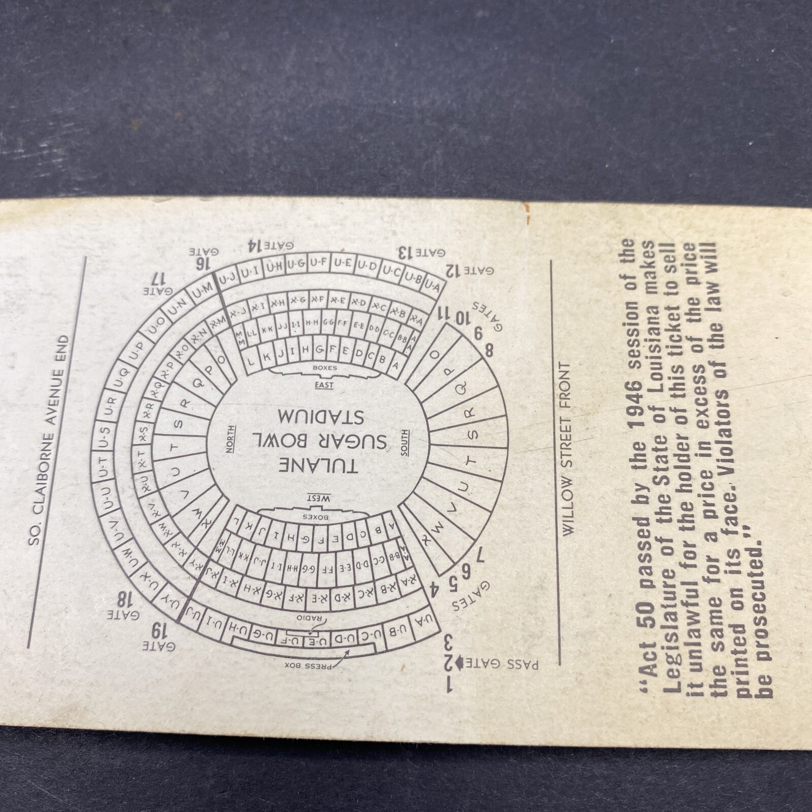 1973 Sugar Bowl Ticket Stub Alabama crimson Tide vs Notre Dame “ROLL
