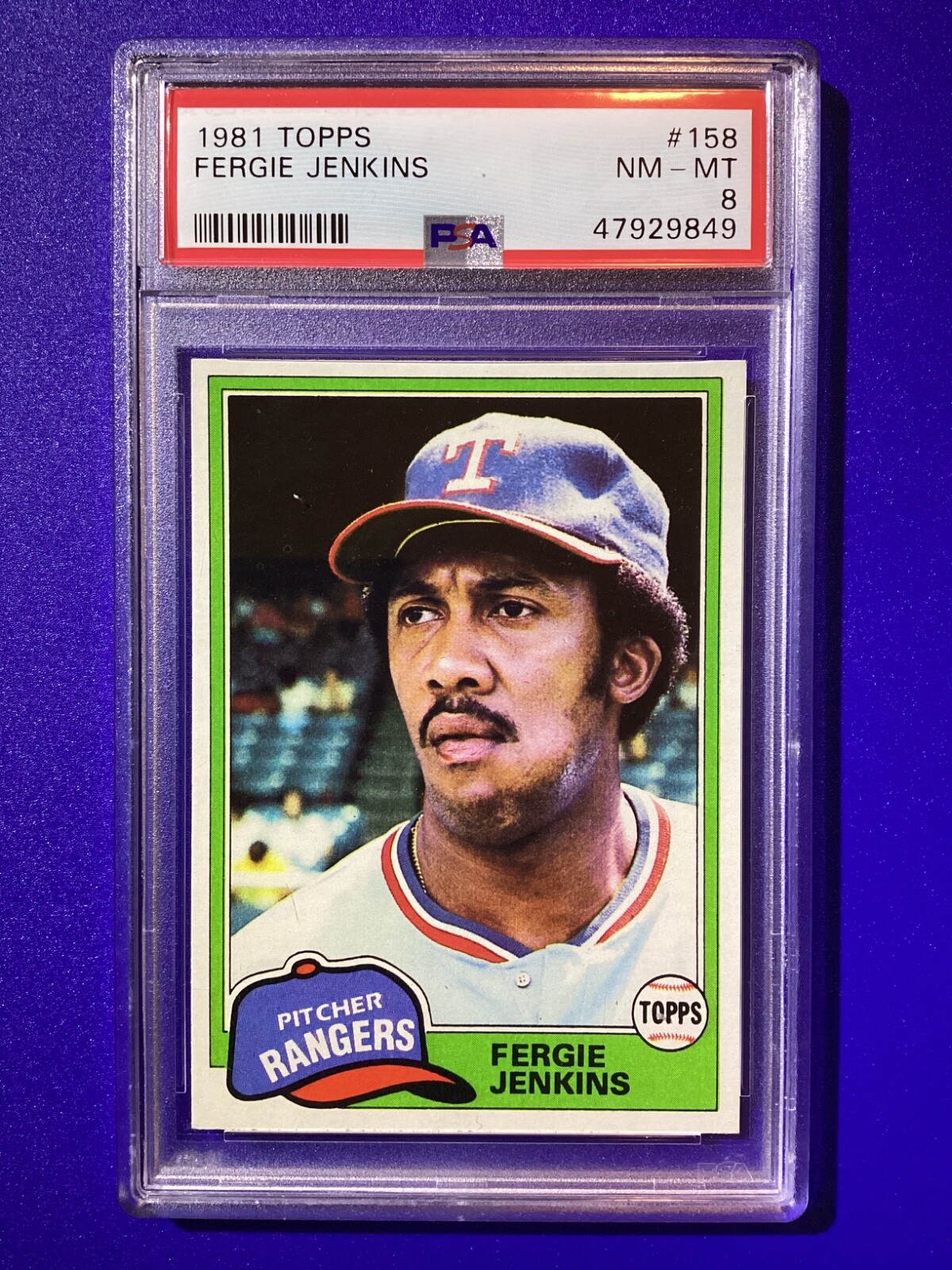 1981 TOPPS 158 Fergie Jenkins PSA 8 NM-MT