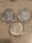 Morgan Silver Dollar lot of 3 1921 0.9 Fine 90% Silver Uncertified nice!