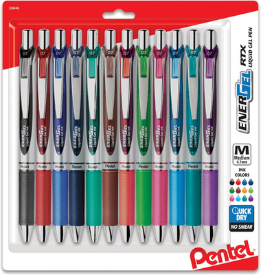 Energel RTX Retractable Liquid Gel Pens, (0.7Mm), Assorted Colors, Ultimate Writ