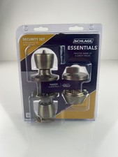 Schlage Essentials Security Lockset Knob Keyed Entry Set Antique Brass Finish Ne