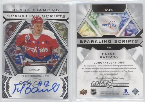 2020-21 Upper Deck Black Diamond Sparkling Scripts Peter Bondra #SC-PB Auto