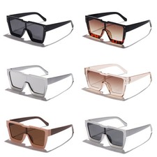 Circular Rivet Thick Frame Square Sunglasses Retro ins Hip Hop Shades Glasses