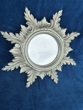 1960s Italian Gold Feather Rays Sunburst Mirr...