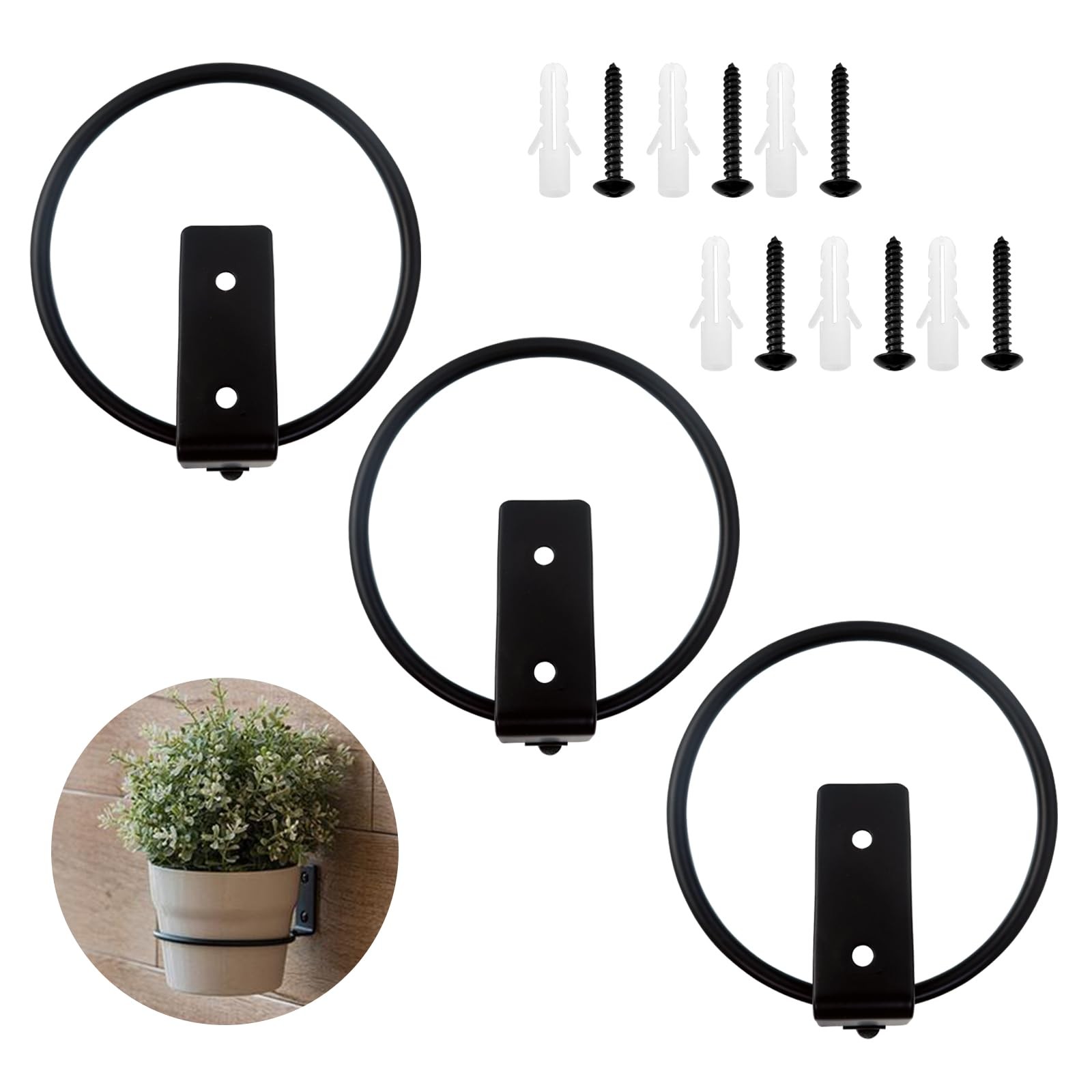 Anneau de pot de fleurs en métal pour créer un jardin vertical sur balcon