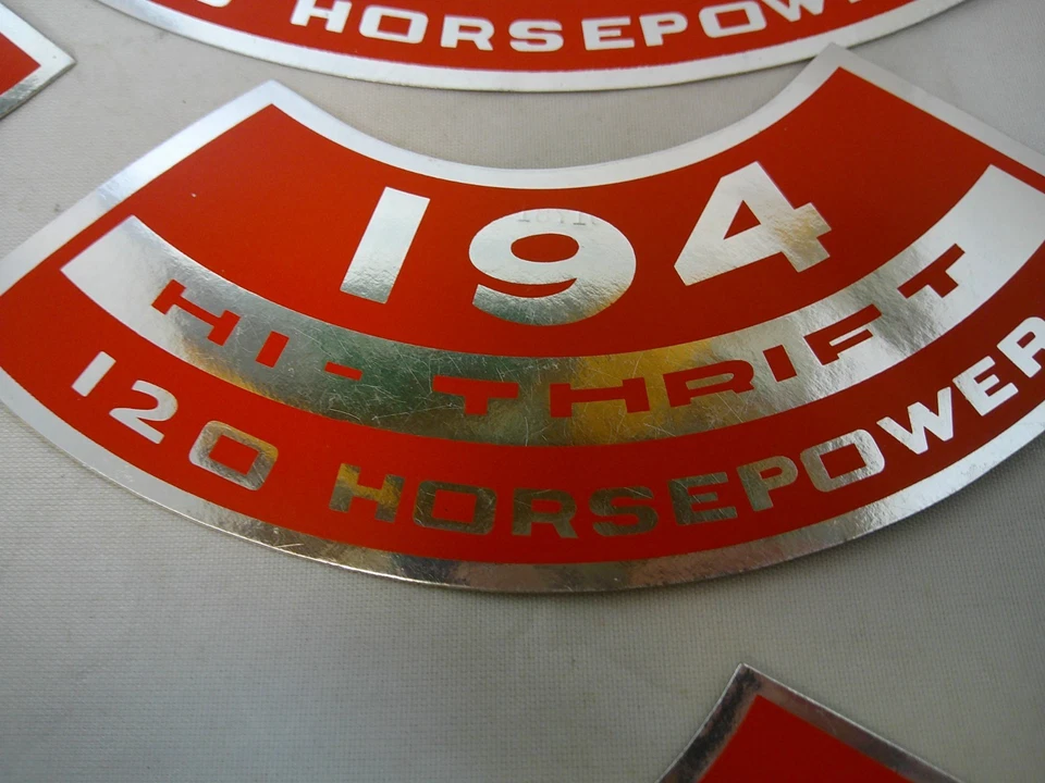 NOS Lot OEM GM engine valve cover air cleaner factory original decals emblems Foto 4 de 4