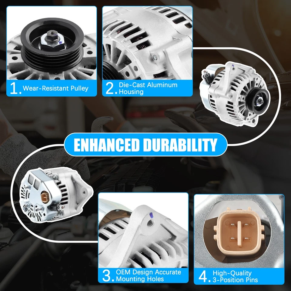 Alternator For 1996-1997 Honda Civic del Sol 1.6L 1996-2000 Honda Civic 1.6L L4 Foto 4 de 4