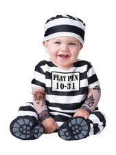 Baby Time Out Prison Stripes Costume - 12-18 Months