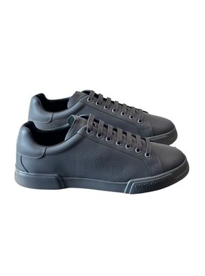 Dolce & Gabbana schwarze neue Leder-Sneaker, Gr. 44