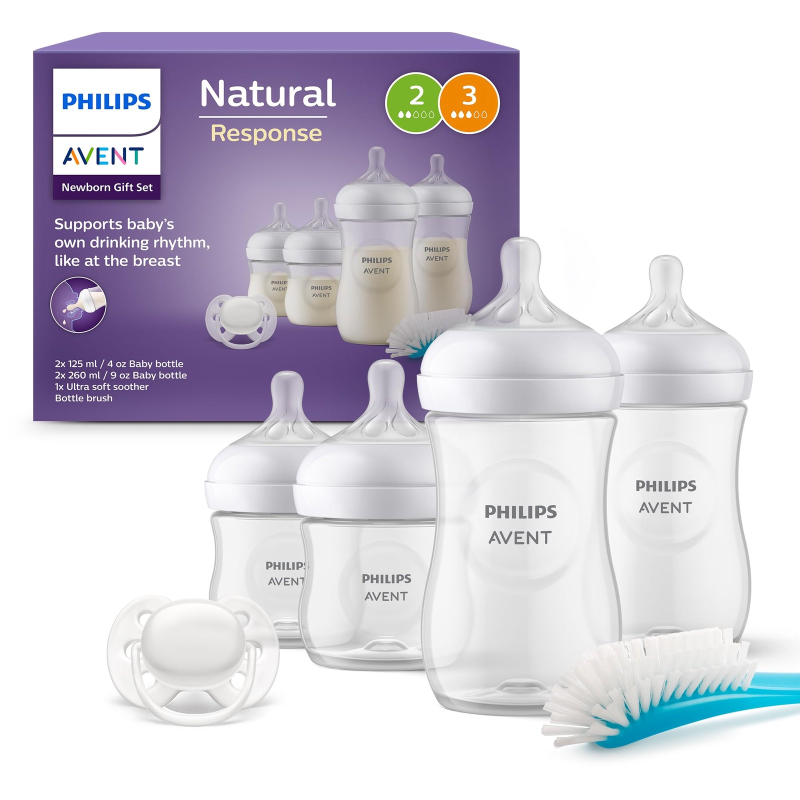 Kit biberons Philips Avent pour nouveau-né blanc lot de 4