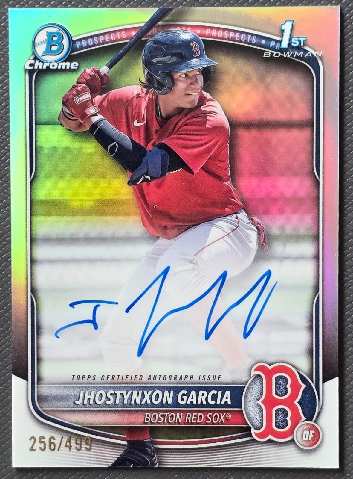 2025 Jhostynxon Garcia 1st Bowman Chrome Auto Refractor /499 - Red Sox