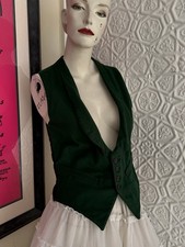 antique vest-waistcoat-forest green-wool-menswear-Buckle Back-Holiday-