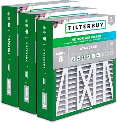 Filterbuy 5x21x5 MERV 8 Pleated Air Filters Replacement HVAC AC Furnace
