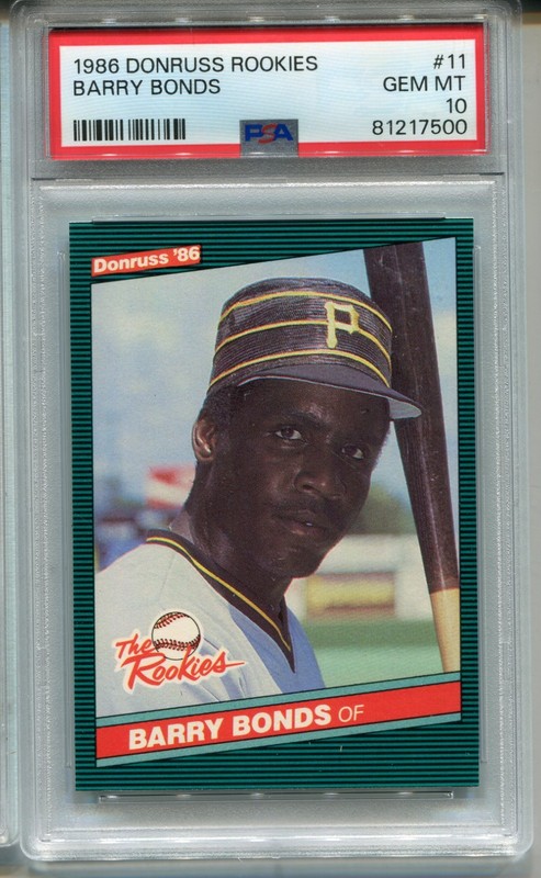 1986 Donruss Rookies Barry Bonds Rookie Card PSA 10 XRC Gem Mint Graded #11