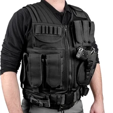 Barska Loaded Gear VX-200 Black Tactical Vest Right Hand w/ Holster BI12018