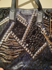 STUNNING MARC JACOBS CRYSTAL AND DEEP BLUE PYTHON BAG EXCELLENT CONDITION 24x14