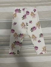 Pantaloni leggings bambina Monnalisa fantasia orsetti e rose taglia 18 mesi