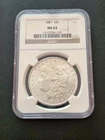 1887 Morgan Silver Dollar NGC MS63