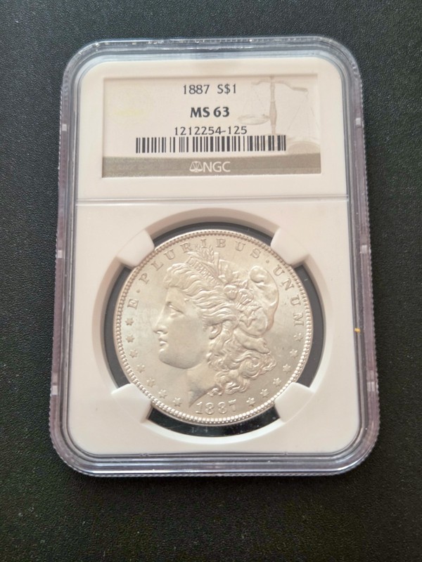 1887 Morgan Silver Dollar NGC MS63