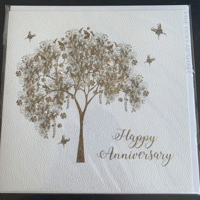Five Dollar Shake Greeting Card Unique Crystals/ Jewels/gems - Happy Anniversary