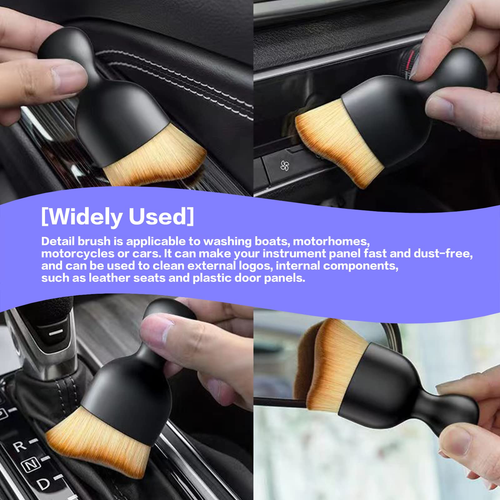 Car Interior Detailing Brush, Soft Bristle, Black - Picture 3 of 6
