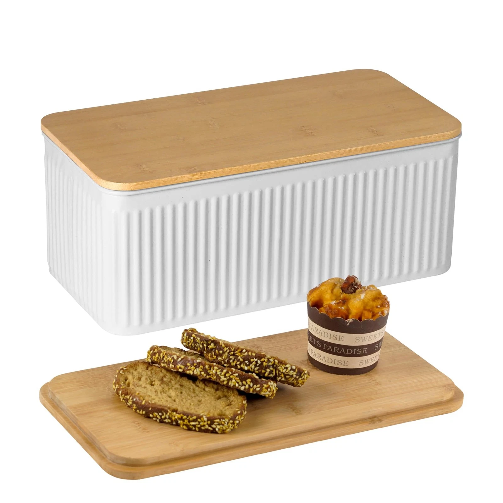 HOME PALETTE Large Bread Box for Kitchen Countertop Corner Breadbox for Homem...