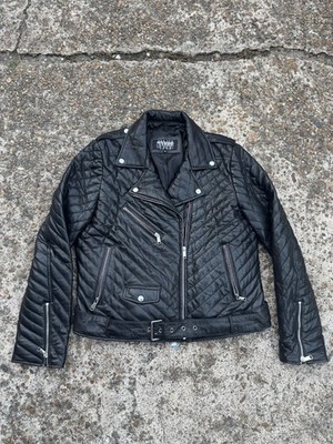 NEW NWOT Wilson Pele Quilted Leather Motorcycle Jacket RARE XL (measurements)