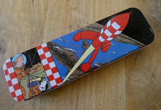 coffret tintin avec stylo plume et stylo on a marché sur la lune