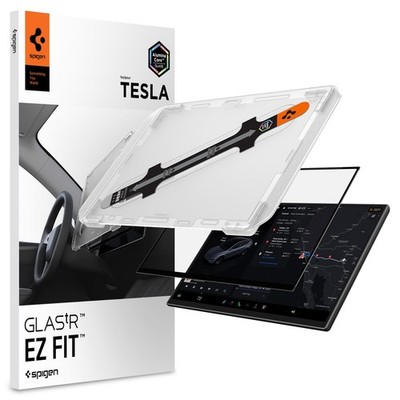 For Tesla Model Y | Spigen [ GLAS.tR EZ FIT ] 16 inch Glass Screen Protector