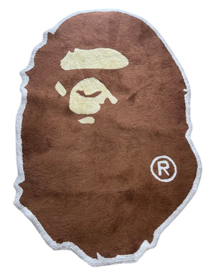 A BATHING APE x MODERNICA '' BAPE HEAD '' Large Rug Size H 46 x B 47.2 in