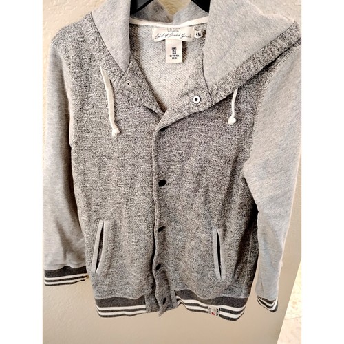 H&M, 🩶H&M L.O.G.G. Snap Front Varsity Hoodie Ultra-cozy preppy minimalist clean Y2K
