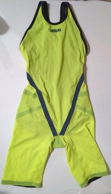  Arena Powerskin Carbon Flex Open Back Kneeskin Fluo Green Size 32