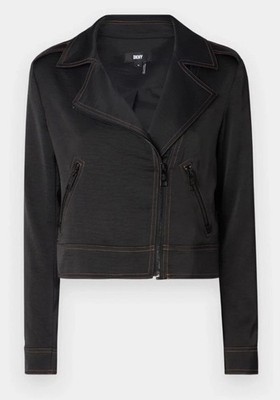 DKNY Damen Motorradjacke, Kontrastnaht in schwarz. Größe: Large (UVP 159,95£!!)
