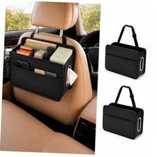 Car Seat Organizer Backseat Hanging Trash Can or Car Tissue Holder Black 2 Pack