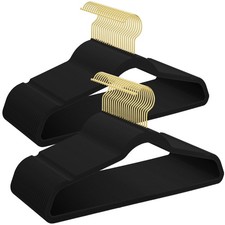 Black Velvet Hangers with Golden Hooks, 36 Pack - Ultra Thin Space Saving, No...