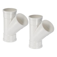 "2Stk 3\" Wye Fitting Y-Form Splitterkanal Anschluss FüR Abflussrohr Weiß"