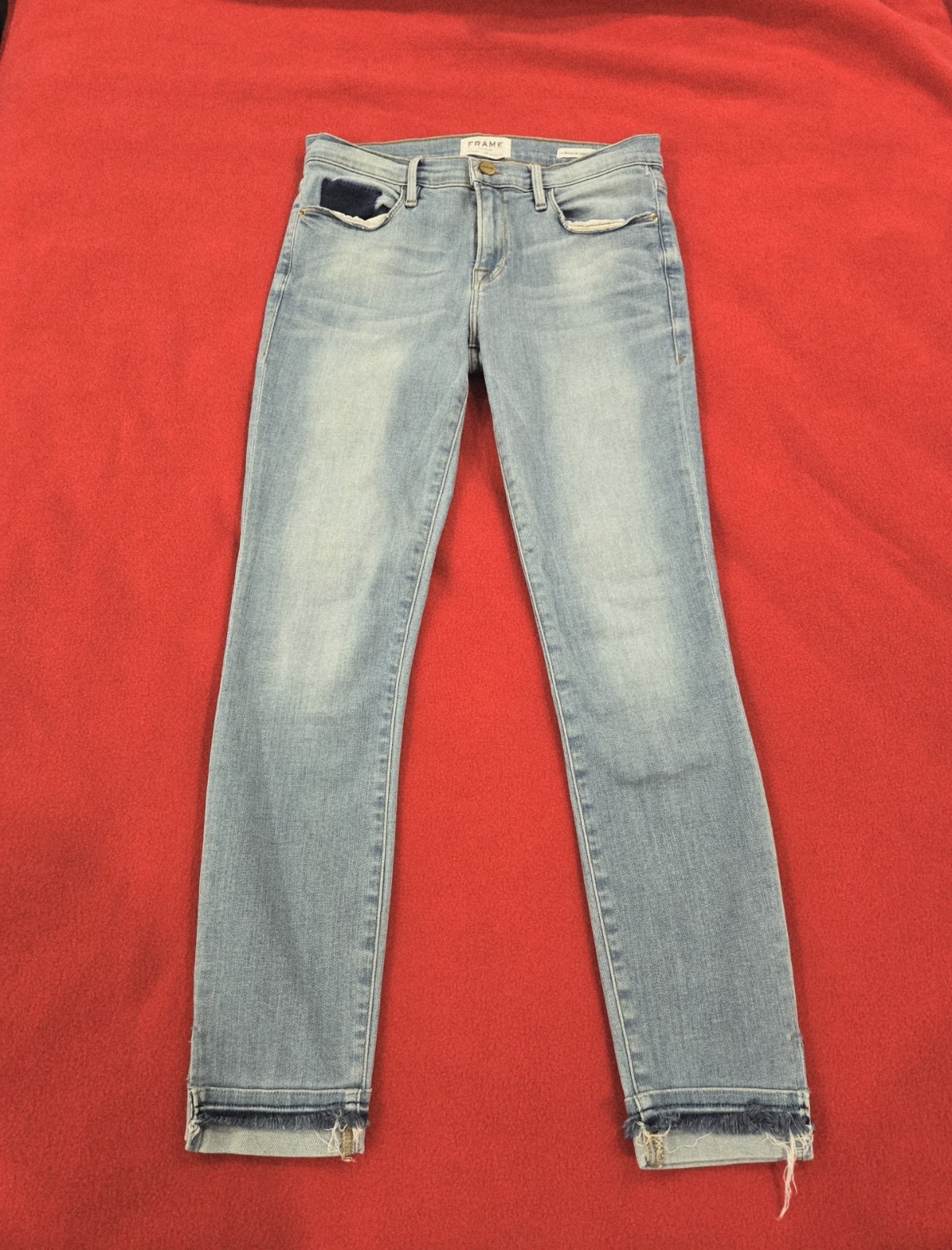 JEANS DENIM FRAME Women's Le Skinny De Jeanne Crop 28 Light Blue-image