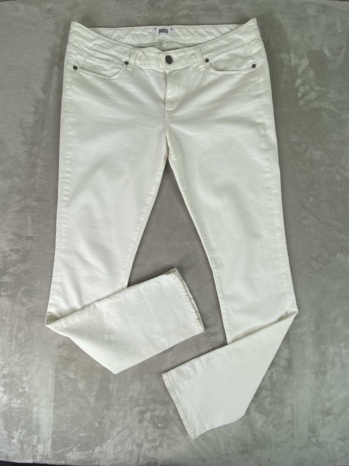 Paige Skyline Straight White Denim Jeans Women’s Size 32