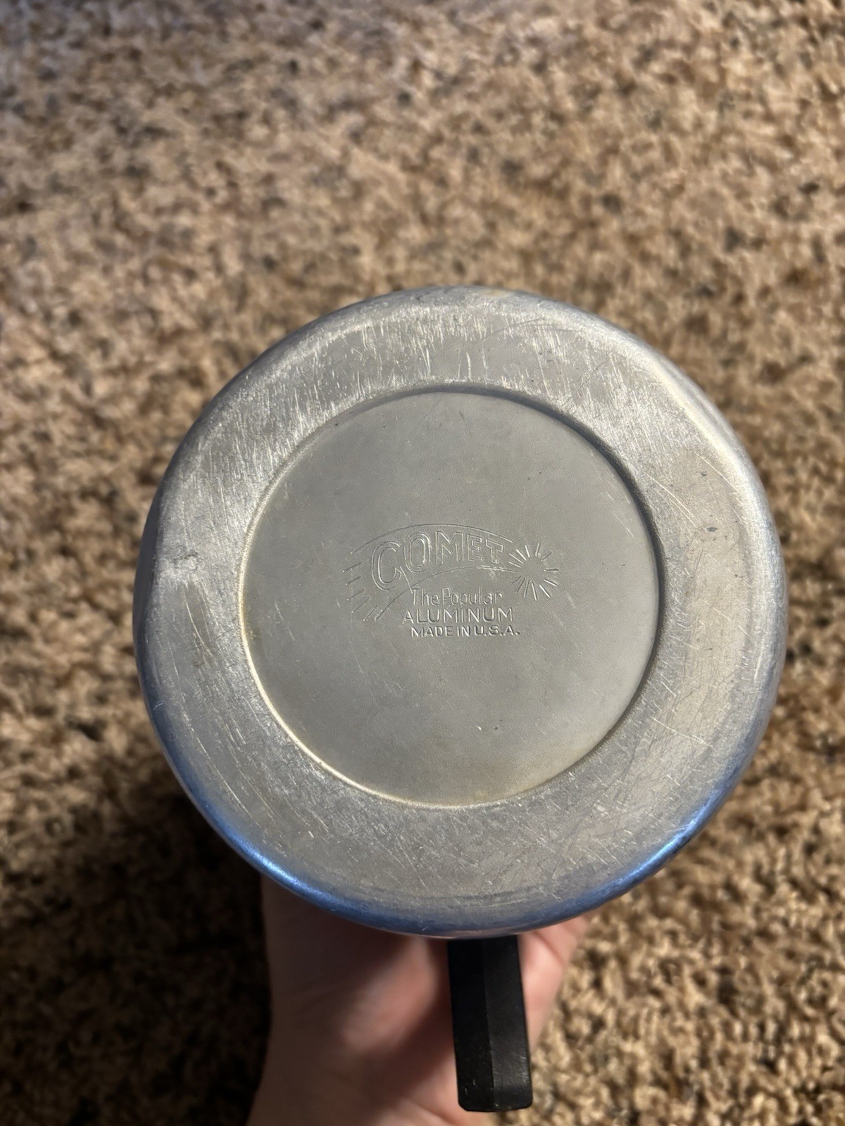 Vintage Comet 6 Cup Aluminum Coffee Pot Percolator Glass Knob Top Camping Home