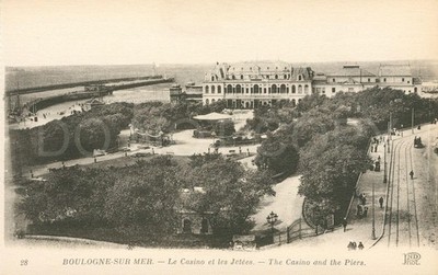 Boulogne-sur-Mer Vintage Postkarte um 1910 Casino Piers Frankreich