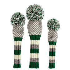Gray and Green Chevron knit wool golf headcover set - Driver, Fairway, Hybrid