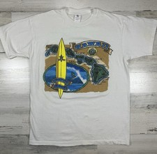 Vintage Single Stitch Hawaii Islands North Shore Hang Loose T Shirt Size Large