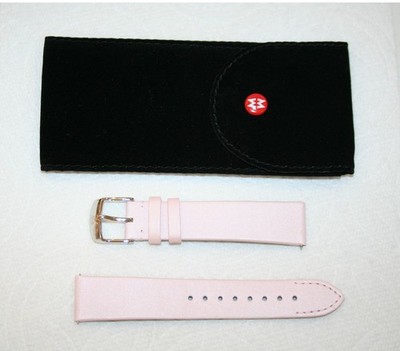 Michele 18mm Light Satin Pink Leather Watch Strap Band New / Never Worn