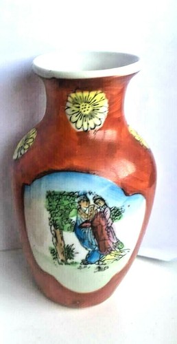 Vintage Porcelain Vase ARITA Hand Painted Japanese \Chinese Garden emperor prety - Picture 5 of 12