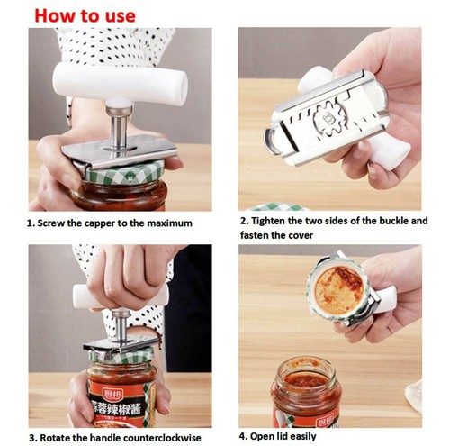Jar Opener for Weak Hands Adjustable Effortless Arthritis Jar Opener - Picture 3 of 22